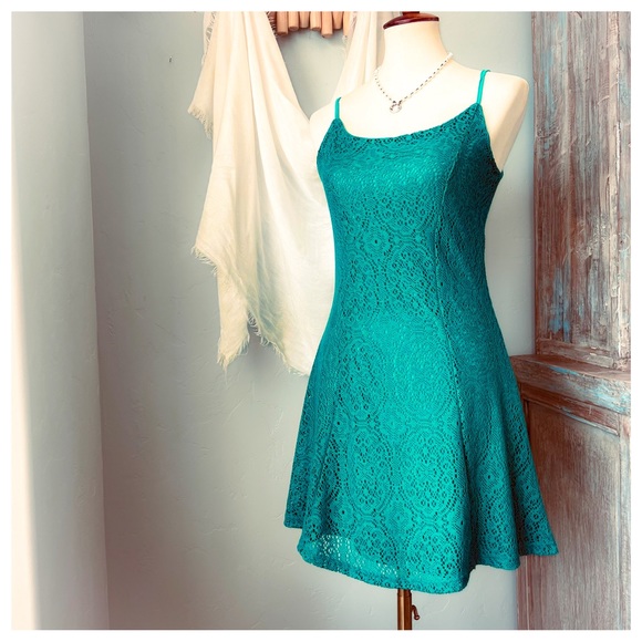 Alya Dresses & Skirts - ALYA Emerald Green Lace Sundress